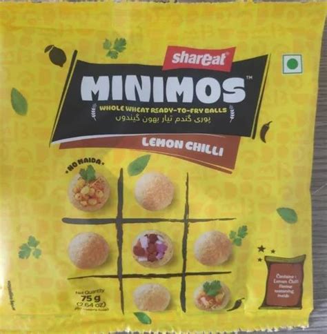 Ready To Fry Panipuri Minimos Lemon Chilli 75 Gms Packaging Size 100