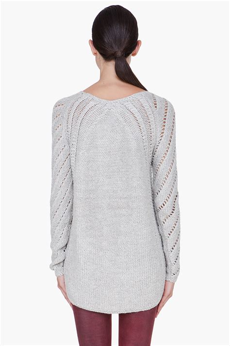 Lyst Helmut Lang Light Grey Knitted Sweater In Gray