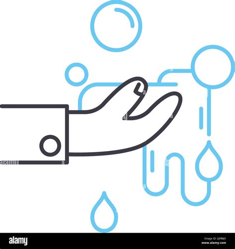 Hand Washing Line Icon Outline Symbol Vector Illustration Concept