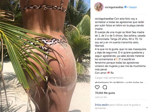 El descargo de Rocío Guirao Díaz a las críticas por sus fotos hot El cuerpo de una mujer es