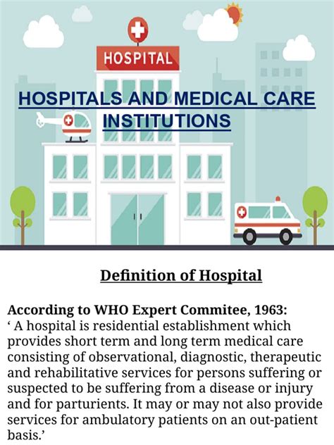 Hospital And Medical Care Institutions Pdf Primary Care Hospital