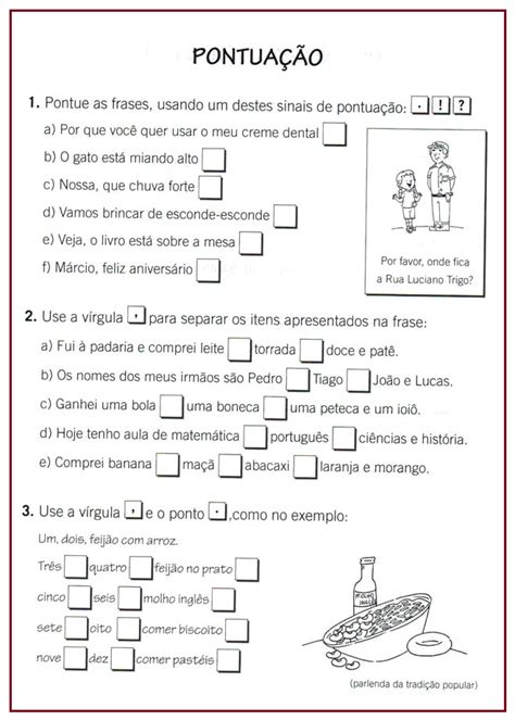 Exercícios De Pontuação - Atividades de pontuação | Atividades sobre pontuação, Exercícios de ...