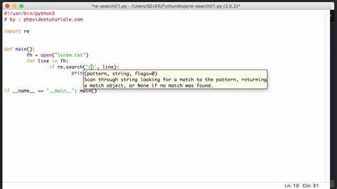Python 3 Tutorial Search With Regular Expressions Youtube