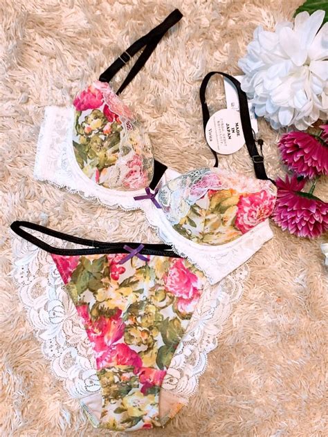 Sexy Vivica Made In Japan Lingerie Set Sheer Floral And Lace Panty