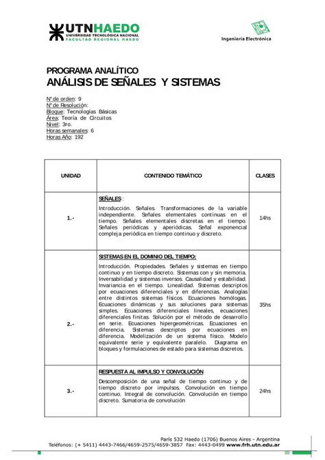 Pdf Programa Anal Tico An Lisis De Se Ales Y Sistemasfrhutn Org Cms