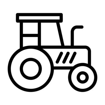 Tractor Line Icon Vector Tractor Icon Agriculture Cultivation PNG