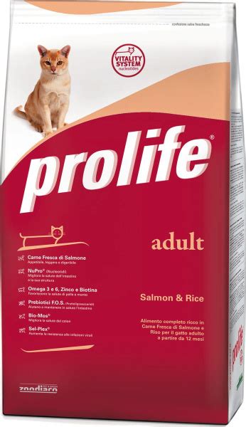 Корм сухой Prolife для взрослых кошек, лосось, рис, 400 г - купить с ...