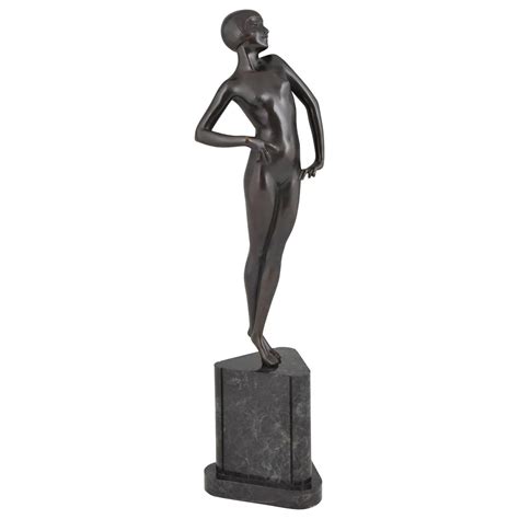 Art Deco Bronze Sculpture Standing Nude Pride By Philippe Devriez France At Stdibs