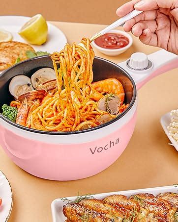 Vocha Electric Hot Pot 1 6L Rapid Ramen Noodles Cooker Stainless Steel Mini Stock Pot Multi