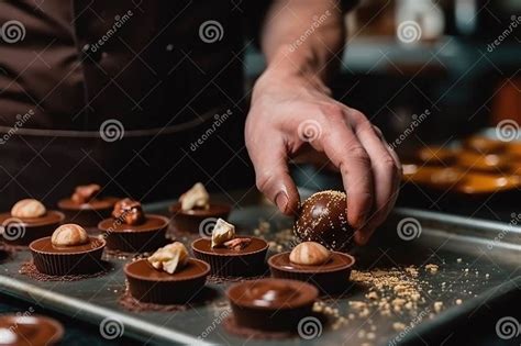 Female Master Chef Chocolatier Working in Artisanal Professional ...