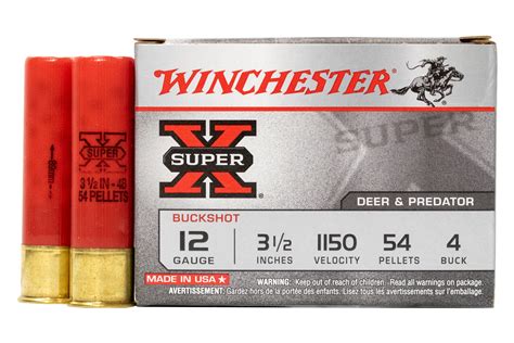 Winchester 12 Gauge 3 1 2 In 54 Pellet 4 Buck Super X 5 Box Sportsman S Outdoor Superstore