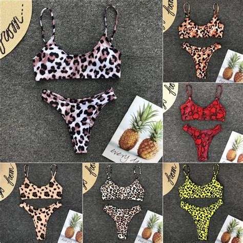 Bikini De piel De serpiente para mujer traje De baño De leopardo Sexy impreso conjunto De