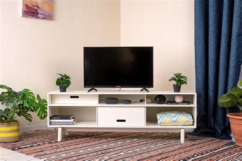 Wazi Tv Stand Pearl White Moko Home Living