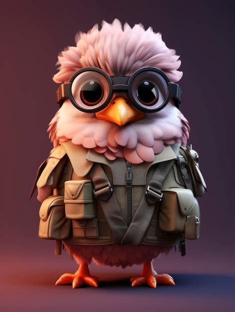 3d Cute Animated Bird Premium Ai Generated Image