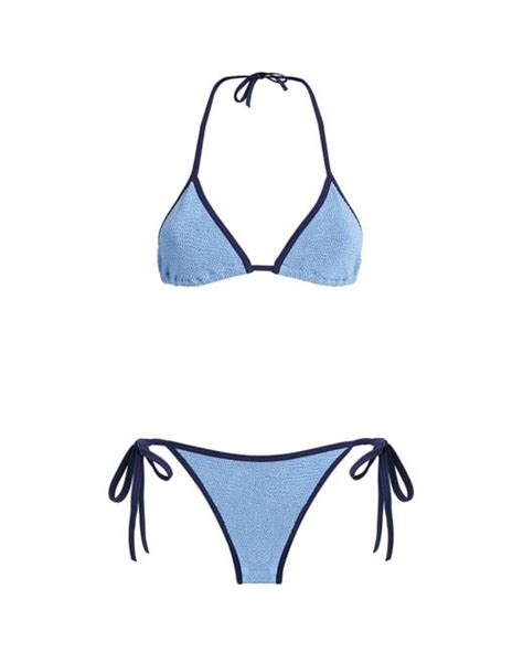 Hunza G Gina Triangle Bikini In Blue Lyst
