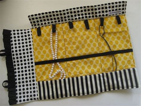 necklace travel case  black  white stripes etsy   travel