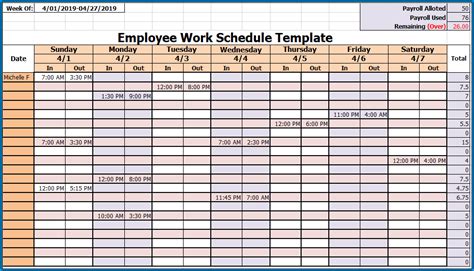 Excel Staff Scheduling Template Database