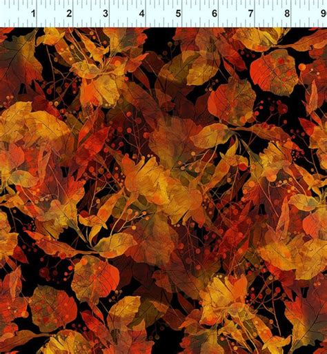 Eobin The Beginning Reflections Of Autumn II Shadow Leaves Multi Cotton