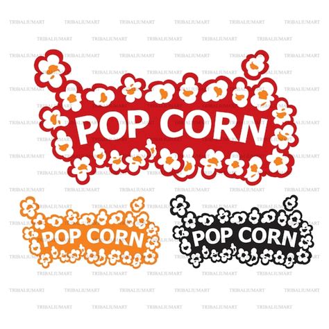 Popcorn Design Cut Files For Cricut Clip Art Eps Svg Pdf Etsy