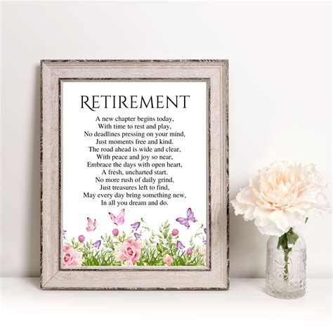 Retirement Retirement Poem Retirement Flower T Printable Teacher