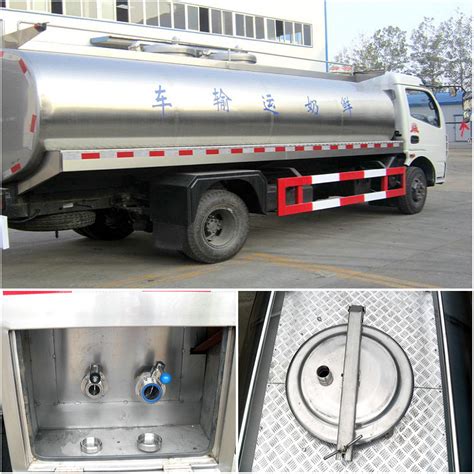 Dongfeng 8CBM Milk Tank Truck Stainless Steel Round Milk Tankers TIC