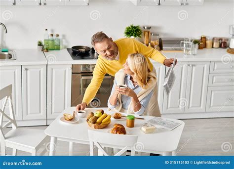 A Mature Man And His Wife Stock Image Image Of Homewear