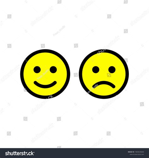 Happy Sad Face Icons Smiley Face เวกเตอร์สต็อก ปลอดค่าลิขสิทธิ์