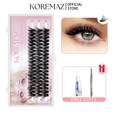 Koremaz D D D D D Hot Melt Hair Grafting False Eyelashes C D Curl Cluster Lash Natural