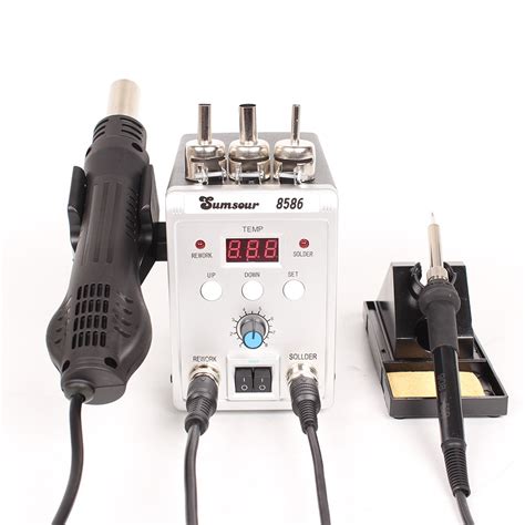 Esd Soldering Station Led Digital Display Bga Rework Solder Iron Hot Air Blower Heat Gun