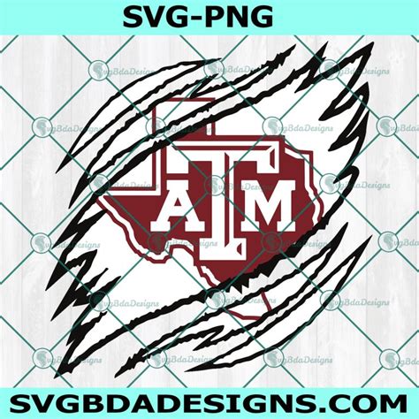 Texas A M Aggies Ripped Claw SVG NCAA Mascot University College Svg