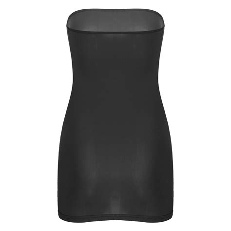 Women Black Bodycon Mini Dress Sheer Bikini Cover Up Sexy See Through