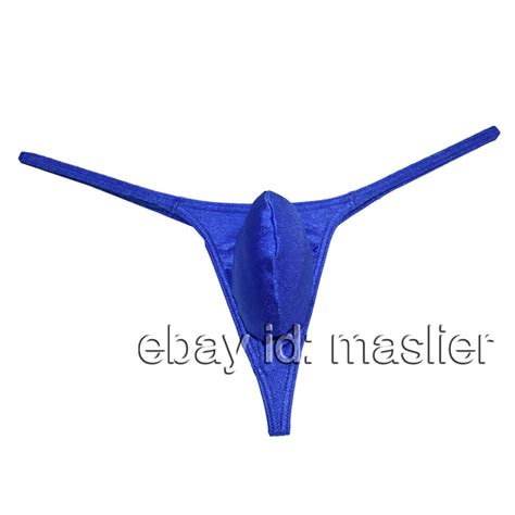 Men S Gorgeous Pure Color Pouch Thong Bulge Underwear Shiny Bikini Ebay