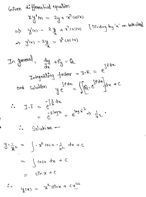 Solved Solve The Linear Differential Equation Course Hero