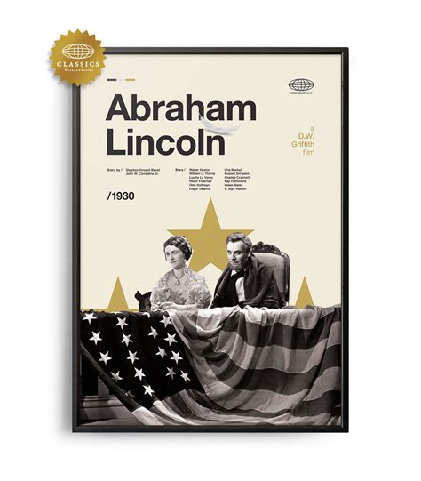 Mid Century Classic Abraham Lincoln Movie Poster Weekend Poster