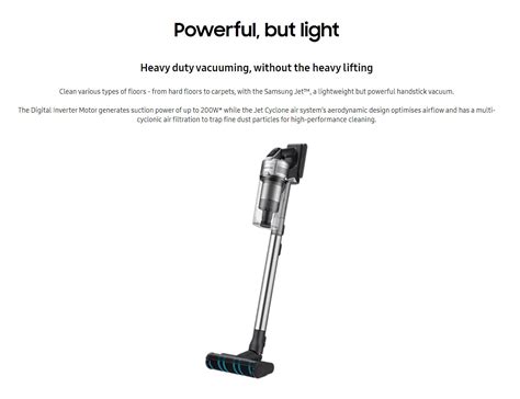 Samsung Jet Premium Powerstick Vacuum Cleaner Up To W