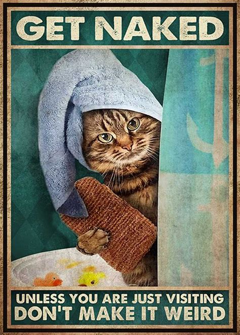 Diamond Painting Get Naked Unless You Are Just Visiting Cat Quotes Full Image Painting