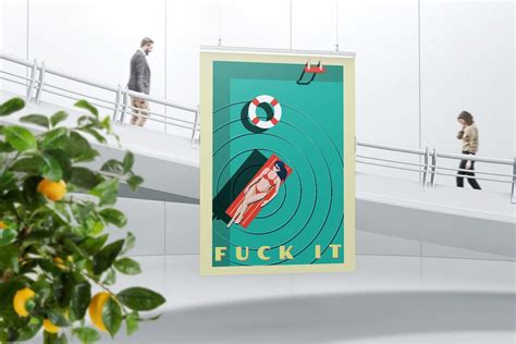 Fuck It Demotivational Poster Parody Art Deco Style Poster Sarcastic Print Sarcastic Wall Art
