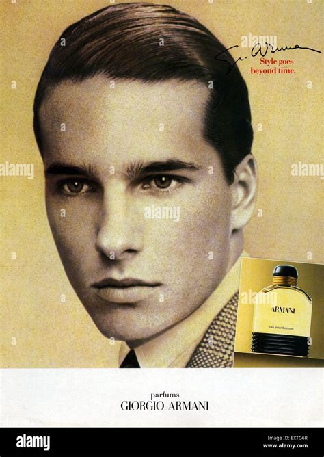1980s Uk Giorgio Armani Magazine Advert Stock Photo Alamy