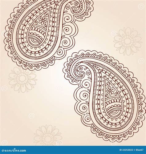 Henna Mehndi Paisley Tattoo Doodle Design Cartoon Vector