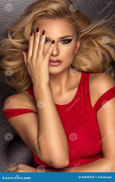 Glamorous Curvy Blonde Woman Stock Photo Image Of Caucasian Model