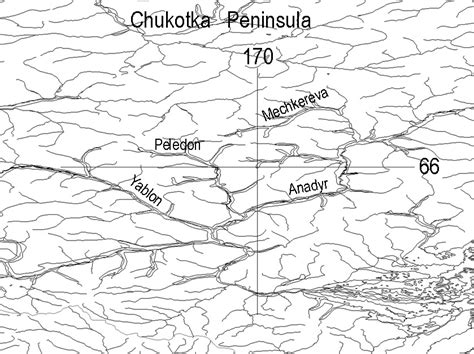 map   side  anadyr river basin yablon peledon  mechkereva  scientific