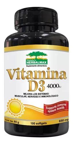 Vitamina D3 Natures Herbalmax 4000 Ui Cuotas sin interés