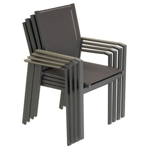 4er Set Gartenstuhl Stapelstuhl Terrassenstuhl Strandstuhl Anthrazit ...