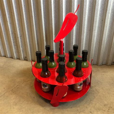 Hot Sauce Display Stand Holds 12 Bottles Of Hot Sauce With Etsy
