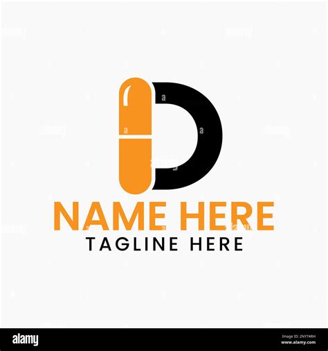 Letter D Medicine Logo Design Concept With Pile Symbol Stock Vector