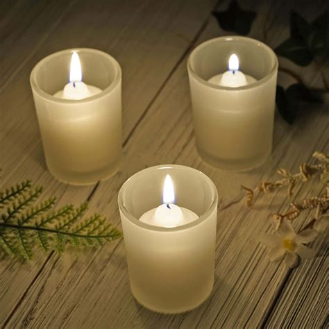 2 5 12 Pack Frosted Glass Votive Candle Holder Set Tea Light Holder Set Tableclothsfactory