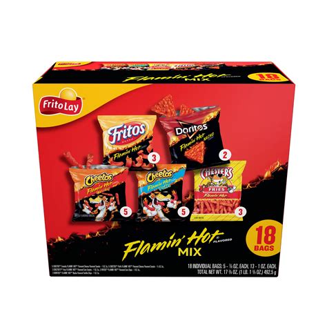 Frito Lay Flamin Hot Mix Variety Pack Snack Chips Count Multipack Walmart