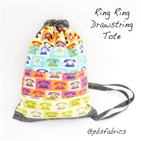 inspired  fabric   school drawstring tote tutorial