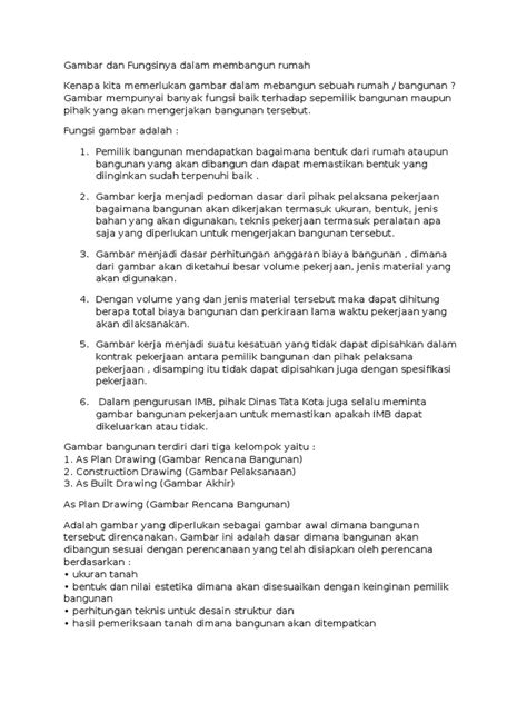 Gambar Dan Fungsinya As Built Drawing Pdf