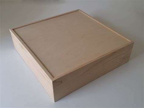 Sliding Lid Wood Box 13 X 13 X 4 All Maple Construction Etsy